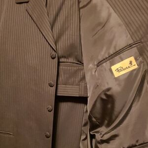 Mens falcone suit black pinstriped sz 4x 54L